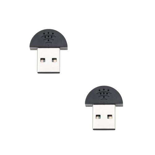 eMagTech Mini-USB 2.0-Mikrofon für PC, Plug-and-Play, Laptop und Desktop-Mikrofone für Web-Chat-Spiele und Videokonferenzen, Schwarz, 2 Stück von eMagTech