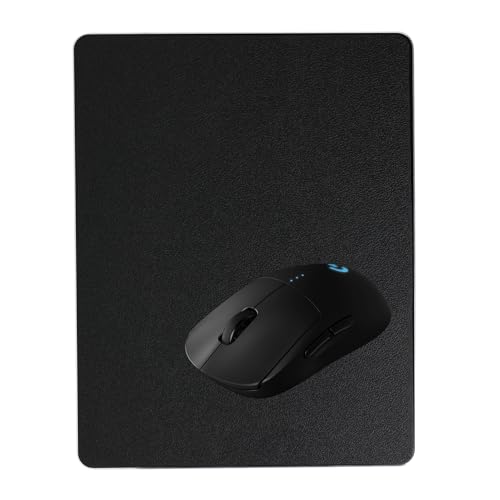Aluminium Metall Mauspad Gaming Mouse Pad Aluminium-Mausunterlage, Präzisionsmausunterlage für Laser- und Optische Mäuse, Elegantes Design in Schwarz (23x18x0,2 cm) von eModwey