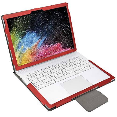 ePadfolio Surface Book Schutzhülle mit klappbarem Ständer, abnehmbare Schutzhülle für Microsoft Surface Book 3 / Surface Book 2 34,3 cm (13,5 Zoll) (rot) von ePadfolio