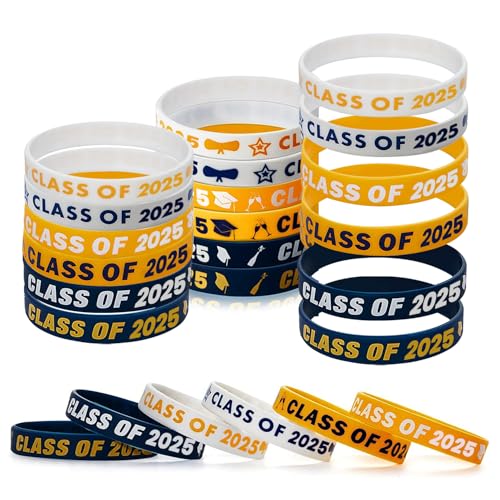 ePicsoa 30 Stück Armbänder der Klasse 2025, 6 Stile Gummi-Armbänder für Abschlussgeschenke, Silikon-Armbänder, Geschenk für Studenten, Lehrer, Geschenk, Abschlussfeier, Partyzubehör ePicsoa 30 Stück Armbänder der Klasse 2025, 6 Stile Gummi-Armbänder für Abschlussgeschenke, Silikon-Armbänder, Geschenk für Studenten, Lehrer, Geschenk, Abschlussfeier, Partyzubehör von ePicsoa