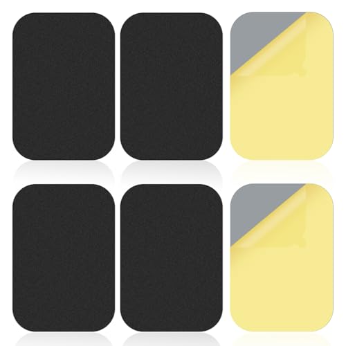 ePicsoa Metallplatte Handy, 6 Stück Handy Metall Platte, 65x45mm Metallplättchen Selbstklebend, Schwarz Metall Platte mit Klebefolie für Kfz Magnet Handy Halterung (Rechteckig) von ePicsoa