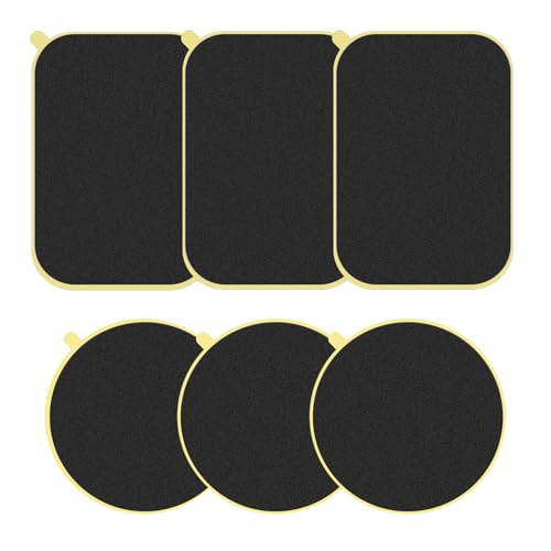 ePicsoa Metallplatte Handy, 6 Stück Handy Metall Platte, Metallplättchen Selbstklebend, Schwarz und Silber Metall Platte mit Klebefolie für Kfz Magnet Handy Halterung, 3 Runden und 3 Rechtecke ePicsoa Metallplatte Handy, 6 Stück Handy Metall Platte, Metallplättchen Selbstklebend, Schwarz und Silber Metall Platte mit Klebefolie für Kfz Magnet Handy Halterung, 3 Runden und 3 Rechtecke von ePicsoa