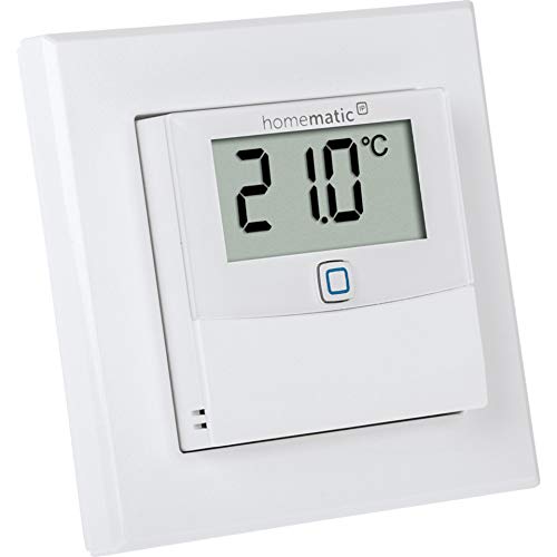 Homematic IP Wired Smart Home Temperatur- und Luftfeuchtigkeitssensor mit Display HmIPW-STHD – innen von eQ-3