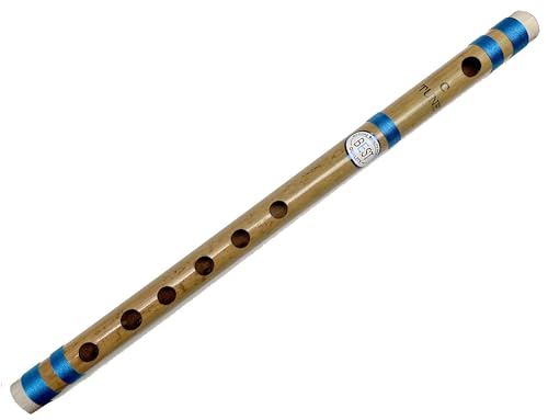 Indische Bambusflöte für Anfänger bis Profis, Konzertquerflöte Normaltonleiter C-Dur, 33 cm (13 Zoll), indische Bambus-Querflöte Bansuri von eRadius
