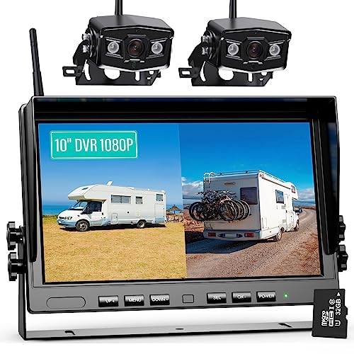 eRapta 10" Kabelloses Rückfahrkamerasystem-Kit, HD 1080P Digitale Rückfahrkamerasysteme mit 10 Zoll Quad-Split-DVR-Monitor für LKW, Wohnmobil, Anhänger eRapta 10" Kabelloses Rückfahrkamerasystem-Kit, HD 1080P Digitale Rückfahrkamerasysteme mit 10 Zoll Quad-Split-DVR-Monitor für LKW, Wohnmobil, Anhänger von eRapta