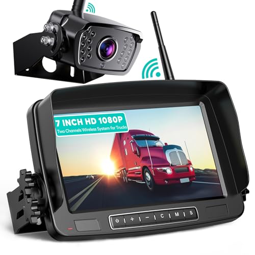 eRapta Kabelloses Rückfahrkamera-Set, 7-Zoll-Monitor unterstützt 2 Kameras, IP69 wasserdicht, 18 LEDs, IR-Nachtsicht, 152°-Sichtkamera, DIY-Führungslinien, für Wohnmobile, LKWs, Sattelauflieger eRapta Kabelloses Rückfahrkamera-Set, 7-Zoll-Monitor unterstützt 2 Kameras, IP69 wasserdicht, 18 LEDs, IR-Nachtsicht, 152°-Sichtkamera, DIY-Führungslinien, für Wohnmobile, LKWs, Sattelauflieger von eRapta