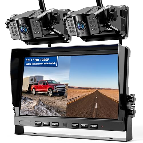 eRapta magnetische kabellose Rückfahrkamera, 10,1-Zoll-IPS-Monitor, 2-minütige DIY-Installation, 1080p, 9600 mAh, geringerer Verbrauch für Anhängerkupplung/Pferdeanhänger/Wohnmobil eRapta magnetische kabellose Rückfahrkamera, 10,1-Zoll-IPS-Monitor, 2-minütige DIY-Installation, 1080p, 9600 mAh, geringerer Verbrauch für Anhängerkupplung/Pferdeanhänger/Wohnmobil von eRapta