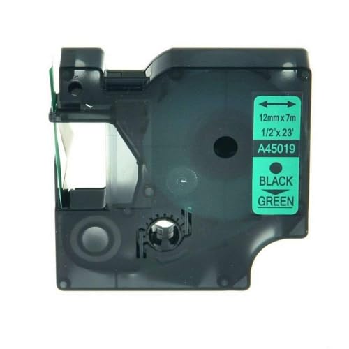 eRgDFS Kompatibel mit Label Tape D1 45010 45013 in 6mm 9mm 12 mm Verwendung mit Label Manager 100 150 200 250 Writer -Drucker(Black Print on Green) von eRgDFS