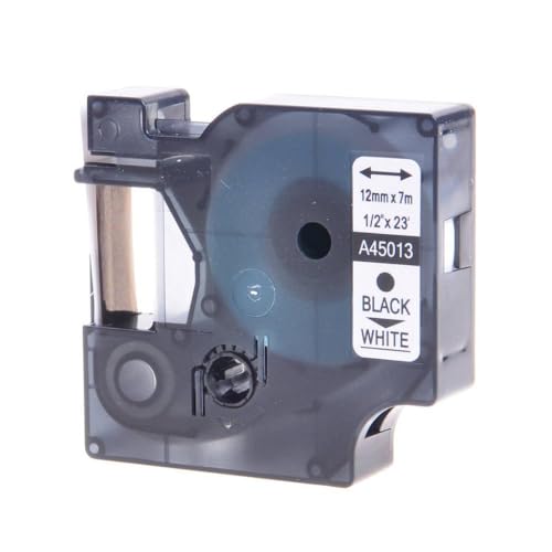 eRgDFS Kompatibel mit Label Tape D1 45010 45013 in 6mm 9mm 12 mm Verwendung mit Label Manager 100 150 200 250 Writer -Drucker(Black Print on White) von eRgDFS