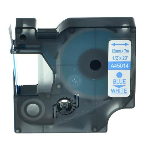 eRgDFS Kompatibel mit Label Tape D1 45010 45013 in 6mm 9mm 12 mm Verwendung mit Label Manager 100 150 200 250 Writer -Drucker(Blue Print on White) von eRgDFS