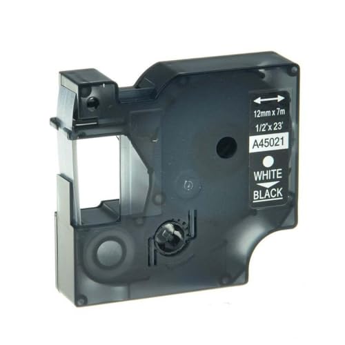 eRgDFS Kompatibel mit Label Tape D1 45010 45013 in 6mm 9mm 12 mm Verwendung mit Label Manager 100 150 200 250 Writer -Drucker(White Print on Black) von eRgDFS