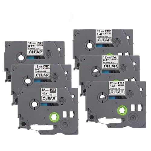 eRgDFS Kompatibel mit Tze131 Tze-131 Beschriftungsband schwarz auf klares 12-mm-Laminatband(TZE-131-6P) von eRgDFS