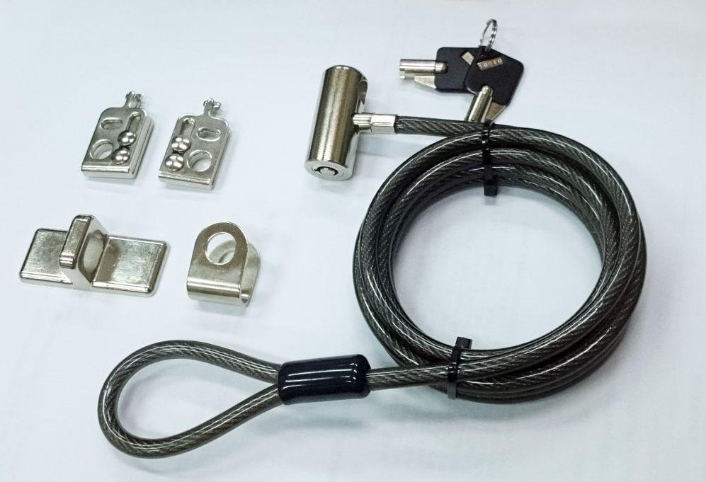 eSTUFF - Sicherheitskabelschloss - mit Schlüsseln, K-Slot - Schwarz - 1,8 m (GLB220107) von eSTUFF