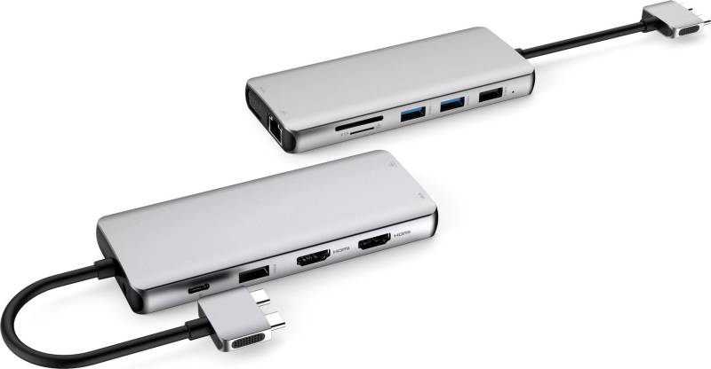 eSTUFF Dual USB-C Dock - Dockingstation - USB-C 3.2 Gen 1 - VGA, HDMI - GigE - für Apple Mac mini (Anfang 2020, Ende 2018), MacBook Pro von eSTUFF