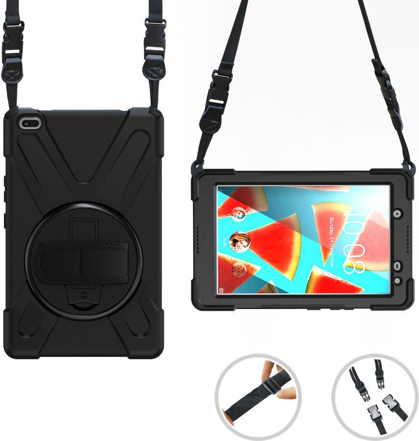 eSTUFF - Hintere Abdeckung für Tablet - Silikon, Polycarbonat - Schwarz - 20,30cm (8) - für Lenovo Tab M8 HD (2nd Gen) ZA5G, ZA5H, ZA62, ZA63 (ES681901-BULK) von eSTUFF