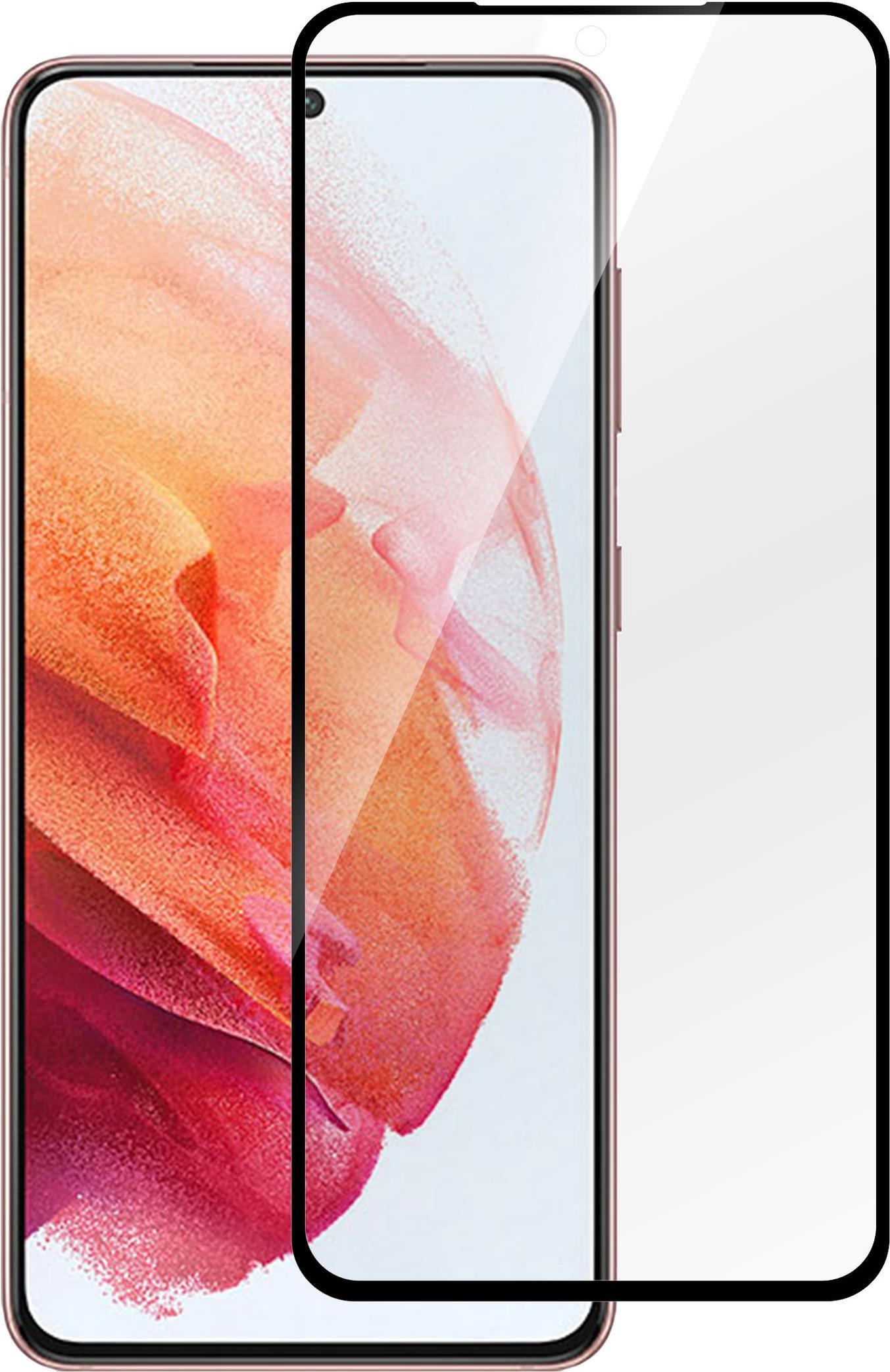 eSTUFF Titan Shield - Bildschirmschutz für Handy - volle Abdeckung - Glas - Rahmenfarbe schwarz (Packung mit 10) - für Samsung Galaxy S21 5G (ES504070-10BULK) von eSTUFF