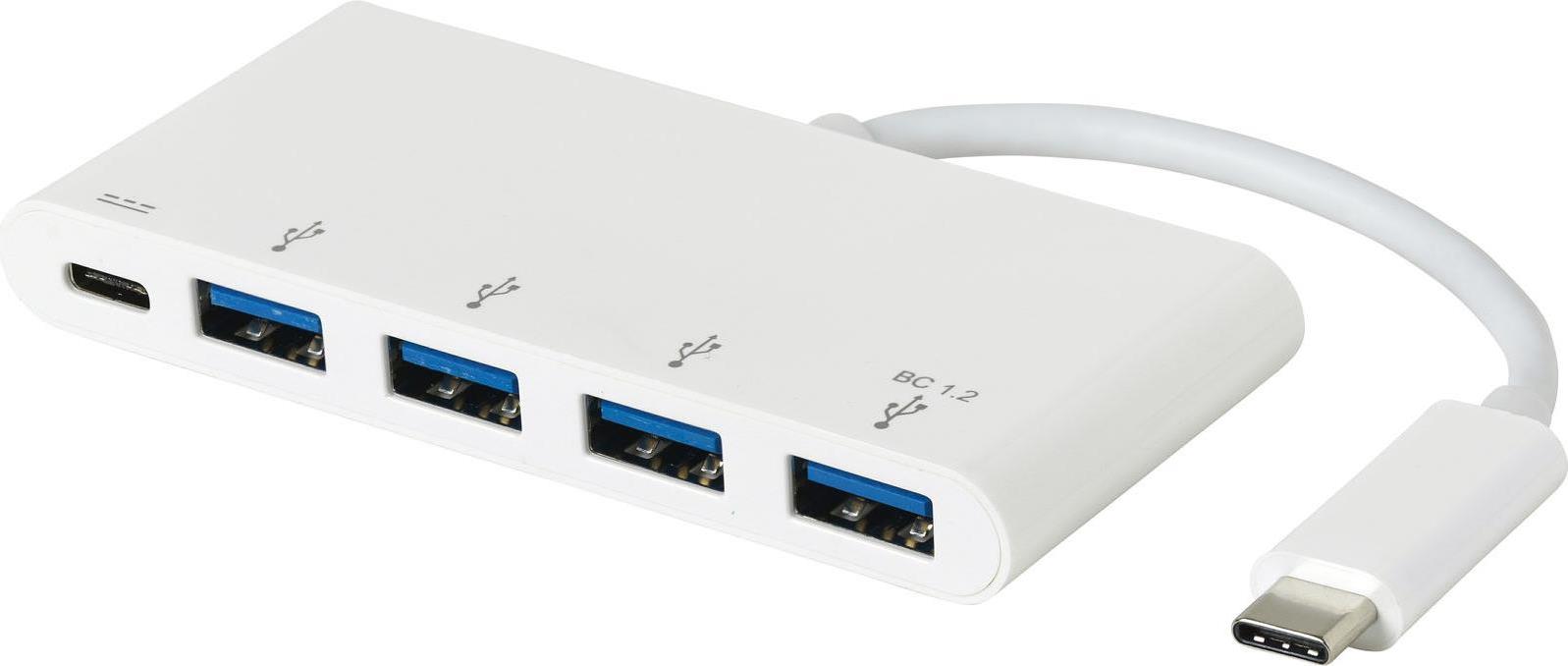 eSTUFF USB-C Charging hub - Hub - 4 x SuperSpeed USB 3,0 x USB-C - Desktop (ES623007WH) von eSTUFF
