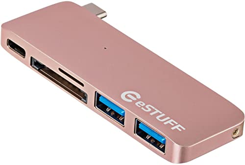 eSTUFF es84121-rose USB 3.1 (3.1 Gen 2) Type-с 5000 Mbit/s pink Knoten – Hub (USB 3.0 (3.1 Gen 1) Type, USB 3.1 (3.1 Gen 2) Type-C, microSD (Transflash), SD, Pink) von eSTUFF