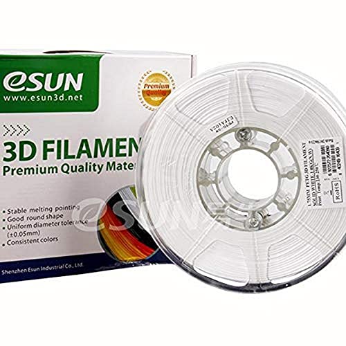 SUN-E FIL0126 eSun 3D Filament - PETG, 1Kg, 1.75/3.00mm zur Auswahl, Druck Tempe. 230-250℃, für 3D Drucker z.B. MakerBot RepRap MakerGear Ultimaker Mendel Huxlep UP Thing-o-matic, Universal (1.75mm, Weiß) von eSUN