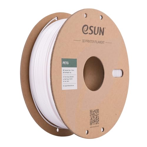 SUN-E eSun 3D Filament - PETG, 1Kg, 1.75/3.00mm zur Auswahl, Druck Tempe. 230-250℃, für 3D Drucker z.B. MakerBot RepRap MakerGear Ultimaker Mendel Huxlep UP Thing-o-matic, Universal (1.75mm, Weiß) von eSUN