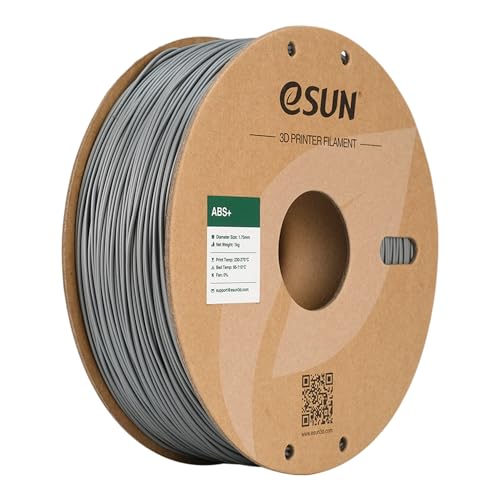 eSUN ABS+ Filament 1.75mm, 3D Drucker Filament ABS Plus, Maßgenauigkeit +/- 0.05mm, 1kg Spule (2.2 LBS) , Silber von eSUN