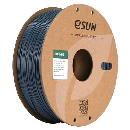 eSUN ABS+ Filament 1.75mm, ABS+HS Hochgeschwindigkeits 3D Drucker Filament Schnelligkeit ABS Plus, Maßgenauigkeit +/- 0.03mm, 1KG Spule (2.2 LBS) für 3D High Speed Drucker,Grau von eSUN