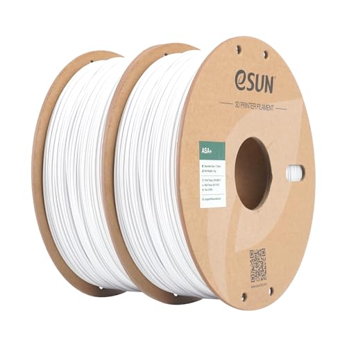 eSUN ASA+ Filament 1.75mm, witterungsbeständig, 1KG (2.2 LBS) pro Spule, 2 Rollen Druckmaterial für 3D-Drucker, Kaltes Weiß-2KG von eSUN