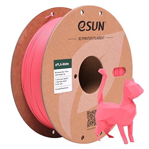 eSUN Aufgerüstet Matte PLA Filament 1.75mm, Matte PLA 3D Drucker Filament, Maßgenauigkeit +/- 0.02mm, 1KG Spule (2.2 LBS) 3D Druck Filament für 3D Drucker, Matte Erdbeerrot von eSUN