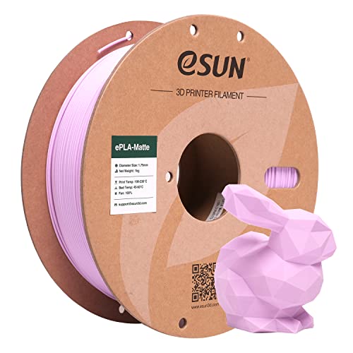 eSUN Aufgerüstet Matte PLA Filament 1.75mm, Matte PLA 3D Drucker Filament, Maßgenauigkeit +/- 0.02mm, 1KG Spule (2.2 LBS) 3D Druck Filament für 3D Drucker, Mattes Lila Violett von eSUN