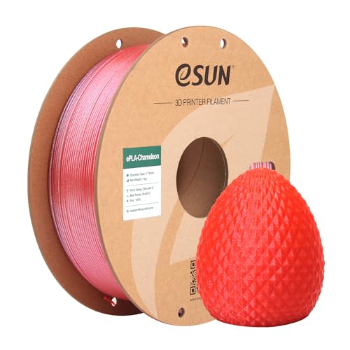 eSUN Chameleon PLA Filament 1.75mm, Glitter 3D Drucker PLA Filament, Farbverlaufsänderung Maßgenauigkeit +/- 0.05mm, 1KG Spule (2.2 LBS) für 3D Drucker, Himbeerrot von eSUN