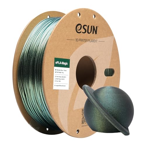 eSUN Dual Color PLA Filament 1.75mm, ePLA-Magic Glitter 3D Drucker PLA Filament, Maßgenauigkeit +/- 0.03mm, 1KG Spule (2.2 LBS) für 3D Drucker, Dunkel Glänzendes Gold von eSUN