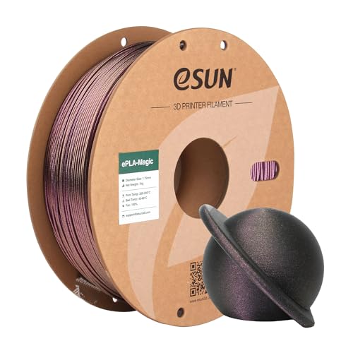 eSUN Dual Color PLA Filament 1.75mm, ePLA-Magic Glitter 3D Drucker PLA Filament, Maßgenauigkeit +/- 0.03mm, 1KG Spule (2.2 LBS) für 3D Drucker, Dunkel Glänzendes Violett von eSUN