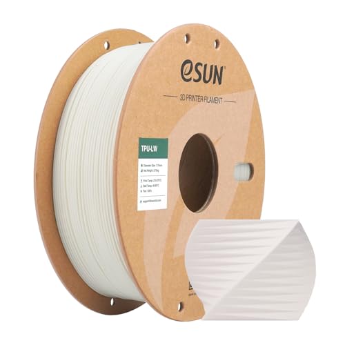 eSUN Light Weight TPU Filament 1.75mm, 3D Drucker Filament TPU-LW, Maßgenauigkeit +/- 0.05mm, 0.75KG Spule schäumendes Material für Modelldruck (Weiß, 1KG) von eSUN