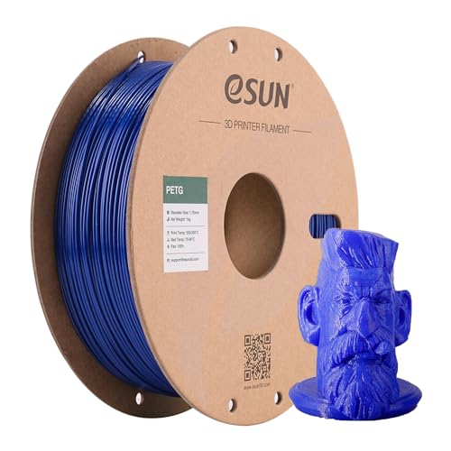 eSUN PETG Filament 1.75mm, 3D Drucker Filament PETG, Maßgenauigkeit +/- 0.05mm, 1kg Spule (2.2 LBS) 3D Druck Filament für 3D Drucker, Solide Blau von eSUN