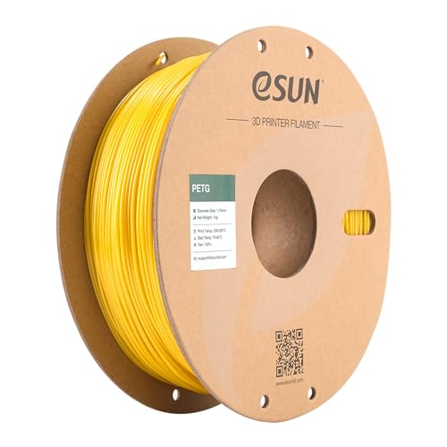 eSUN PETG Filament 1.75mm, 3D Drucker Filament PETG, Maßgenauigkeit +/- 0.05mm, 1kg Spule (2.2 LBS) 3D Druck Filament für 3D Drucker, Solide Gold von eSUN