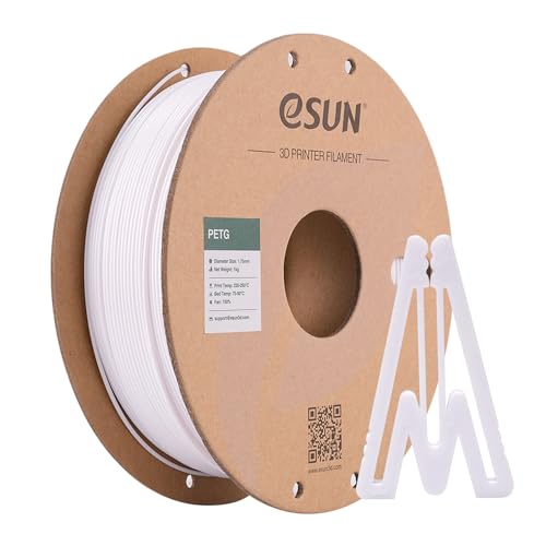 eSUN PETG Filament 1.75mm, 3D Drucker Filament PETG, Maßgenauigkeit +/- 0.05mm, 1kg Spule (2.2 LBS) 3D Druck Filament für 3D Drucker, Solide Weiß von eSUN
