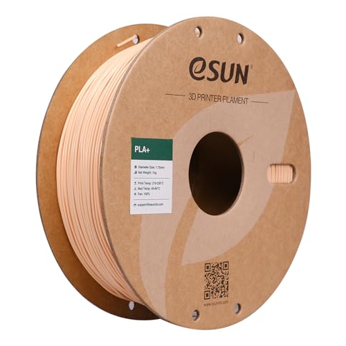 eSUN PLA+ Filament 1.75mm, 3D Drucker Filament PLA Plus, Maßgenauigkeit +/- 0.03mm, 1kg Spule (2.2 LBS) 3D Druck Filament für 3D Drucker, Beige von eSUN