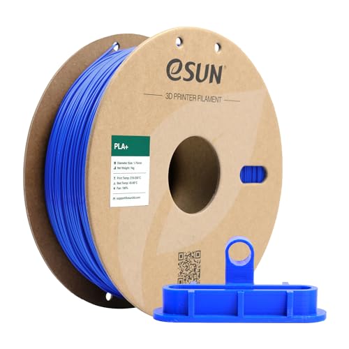 eSUN PLA+ Filament 1.75mm, 3D Drucker Filament PLA Plus, Maßgenauigkeit +/- 0.03mm, 1kg Spule (2.2 LBS) 3D Druck Filament für 3D Drucker, Blau von eSUN