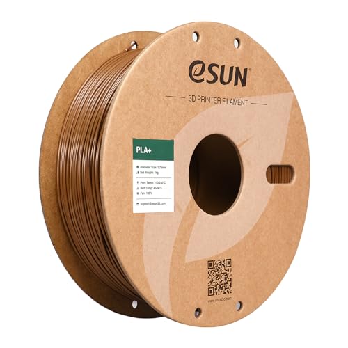 eSUN PLA+ Filament 1.75mm, 3D Drucker Filament PLA Plus, Maßgenauigkeit +/- 0.03mm, 1kg Spule (2.2 LBS) 3D Druck Filament für 3D Drucker, Braun von eSUN