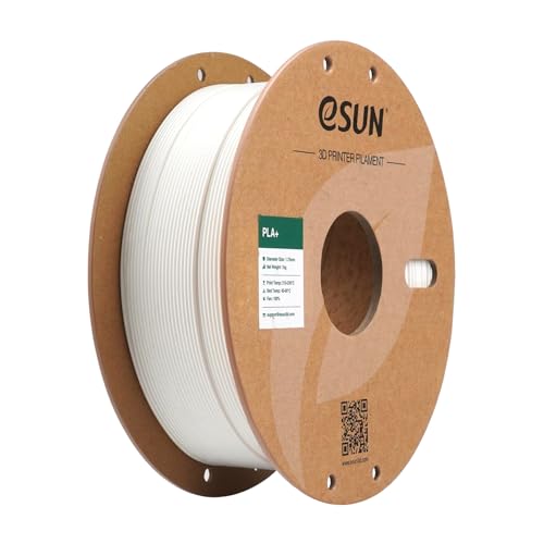eSUN PLA+ Filament 1.75mm, 3D Drucker Filament PLA Plus, Maßgenauigkeit +/- 0.03mm, 1kg Spule (2.2 LBS) 3D Druck Filament für 3D Drucker, Creme Weiß von eSUN