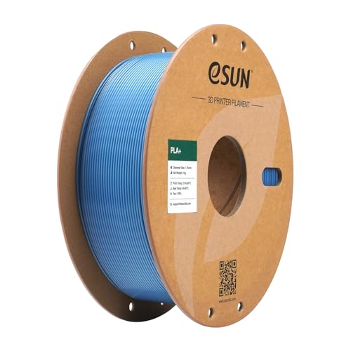 eSUN PLA+ Filament 1.75mm, 3D Drucker Filament PLA Plus, Maßgenauigkeit +/- 0.03mm, 1kg Spule (2.2 LBS) 3D Druck Filament für 3D Drucker, Haze Blau von eSUN