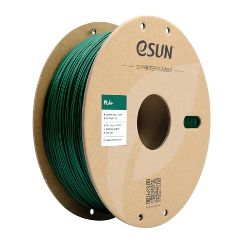 eSUN PLA+ Filament 1.75mm, 3D Drucker Filament PLA Plus, Maßgenauigkeit +/- 0.03mm, 1kg Spule (2.2 LBS) 3D Druck Filament für 3D Drucker, Kieferngrün von eSUN