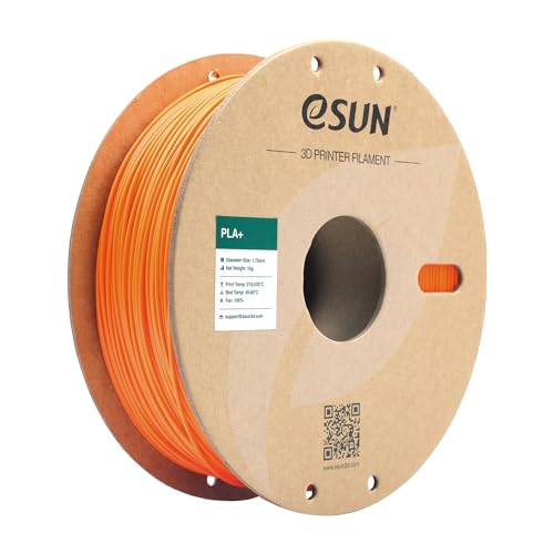 eSUN PLA+ Filament 1.75mm, 3D Drucker Filament PLA Plus, Maßgenauigkeit +/- 0.03mm, 1kg Spule (2.2 LBS) 3D Druck Filament für 3D Drucker, Orange von eSUN