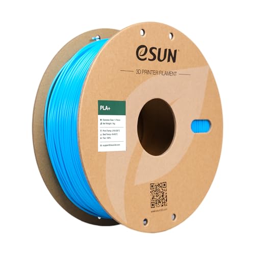 eSUN PLA+ Filament 1.75mm, 3D Drucker Filament PLA Plus, Maßgenauigkeit +/- 0.03mm, 1kg Spule (2.2 LBS) 3D Druck Filament für 3D Drucker, Raum Blau von eSUN