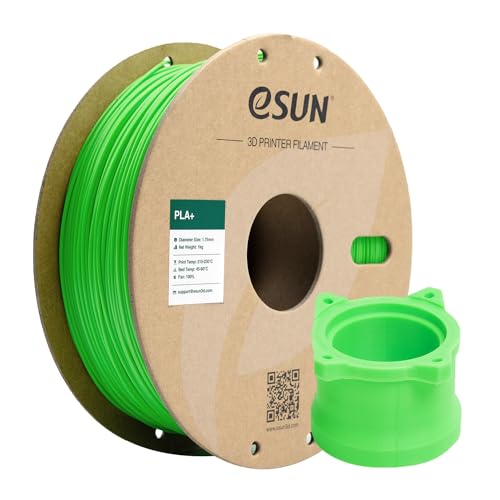 eSUN PLA+ Filament 1.75mm, 3D Drucker Filament PLA Plus, Maßgenauigkeit +/- 0.03mm, 1kg Spule (2.2 LBS) 3D Druck Filament für 3D Drucker, Spitze Grün von eSUN