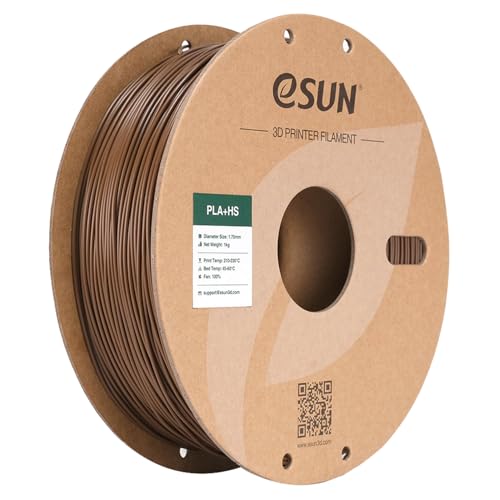 eSUN PLA+ Filament 1.75mm, PLA+HS Hochgeschwindigkeitsdruck 3D Drucker Filament Maßgenauigkeit +/- 0.03mm, 1KG Spule (2.2 LBS) Speedy PLA Plus Filament für High Speed Drucker,Braun von eSUN