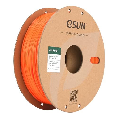 eSUN PLA+ Filament 1.75mm, PLA+HS Hochgeschwindigkeitsdruck 3D Drucker Filament Maßgenauigkeit +/- 0.03mm, 1KG Spule (2.2 LBS) Speedy PLA Plus Filament für High Speed Drucker,Orange von eSUN