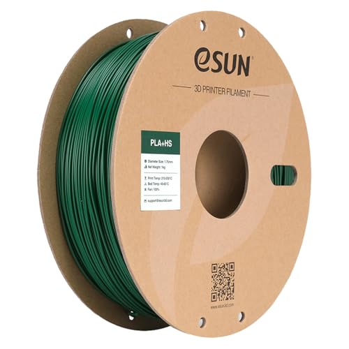 eSUN PLA+ Filament 1.75mm, PLA+HS Hochgeschwindigkeitsdruck 3D Drucker Filament Maßgenauigkeit +/- 0.03mm, 1KG Spule (2.2 LBS) Speedy PLA Plus Filament für High Speed Drucker,Tannengrün von eSUN