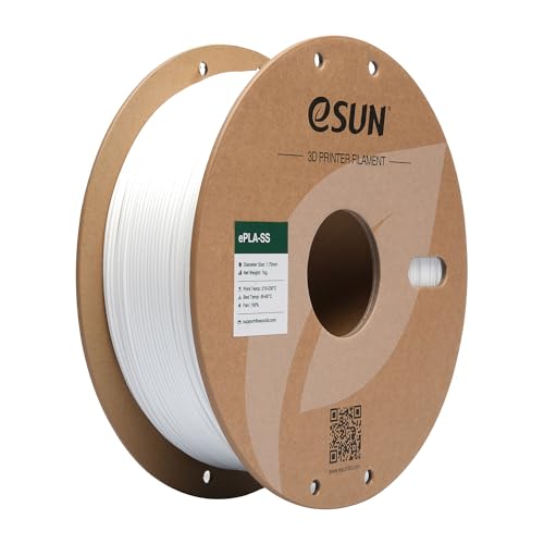 eSUN PLA Filament 1.75mm, ePLA Hohe Geschwindigkeit 3D Drucker Filament Maßgenauigkeit +/- 0.03mm, 1KG Spule (2.2 LBS) Super Speedy PLA Filament für High Speed Drucker, Weiß von eSUN