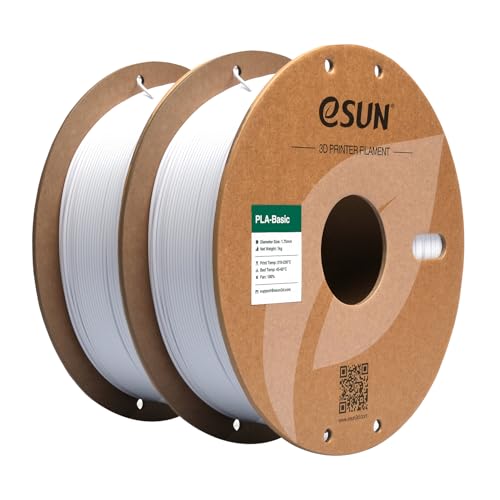 eSUN PLA Filament 1.75mm, PLA Basic 3D Drucker Filament Maßgenauigkeit +/- 0.03mm, 1KG pro Spule, 2 Spulen 3D Druck 3D Filament, Kaltes Weiß eSUN PLA Filament 1.75mm, PLA Basic 3D Drucker Filament Maßgenauigkeit +/- 0.03mm, 1KG pro Spule, 2 Spulen 3D Druck 3D Filament, Kaltes Weiß von eSUN